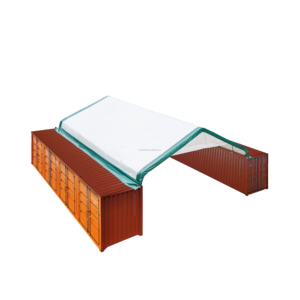 China Wholesalers Hot Style 30' x 40' PVC Fabric Container Peak <strong>Roof</strong> Shelter with End Wall &amp; Partial Front Drop Pro Series