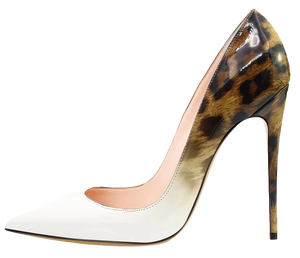 รองเท้าส้นสูงลายเสือดาวสำหรับผู้หญิง ดีไซน์หรูหรา ส้นเข็มสูง 12 ซม. แบบเปิดหน้าเท้า ดีไซน์ล่าสุด รองเท้าไซส์ใหญ่ - Product Image 5