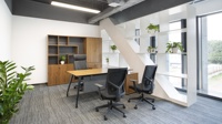 Bureau de direction moderne en bois de haute qualité avec armoire de rangement, poste de travail modulaire pour PDG, idéal pour immeuble commercial, montage facile