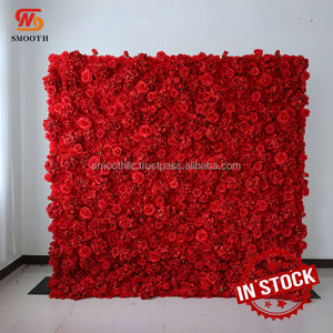 Decoración de Pared de Flores de Rosas Rojas para el Día de San Valentín, Decoración de Boda Personalizada de Fábrica, Fondo de Pared de Flores de 8 pies x 8 pies - Product Image 4