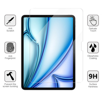 Protection d'écran en verre trempé 9H pour iPad Air 11 pouces 2024, film protecteur HD anti-rayures pour iPad Pro 11