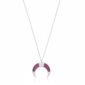 Corne Design Rubis Zircon Pierre Forme Pendentif Turc Fabriqué À La Main En Gros 925 Bijoux En Argent Sterling - Product Image 2