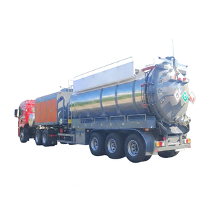 Semi-remorque hydrovac à 12 roues avec réservoir en acier inoxydable, unité de puissance séparée, pour nettoyage d'égouts et excavations, directement de l'usine - Product Image 1
