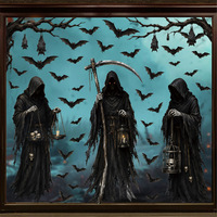 Autocollants de fenêtre d'Halloween très populaires : chauve-souris, citrouille, grim Reaper, sorcière, fantôme – PVC statique pour décoration de vitres domestiques