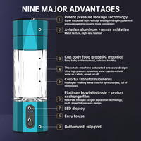 Bouteille en verre rechargeable d'ioniseur d'eau riche en hydrogène H2 avec électrolyse pour voitures ménages à l'extérieur