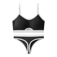 Ensemble de soutien-gorge de sport anti-séismique à dos en U, sans couture, en coton, avec armatures, bonnet complet, bretelles réglables à boucle dorsale, vente en gros d'usine