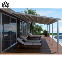 Pergola électrique rétractable en PVC pour restaurant en plein air