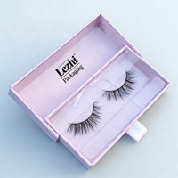 Boîtes à cils en carton magnétique rose personnalisées pour marque privée, emballages vides pour faux cils avec logo