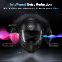 FODSPORTS FX-S Helm Interkom Bluetooth 5.4 Interfon Motor 2 Pengendara Jangkauan 1000m Pengurangan Kebisingan CVC Headset Suara HIFI