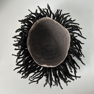 Sistema de Peluca de Cabello Humano Brasileño <span class=keywords><strong>para</strong></span> Hombre, con Parches de Cabello <span class=keywords><strong>Corto</strong></span> Trenzado de Ganchillo, Estilo <span class=keywords><strong>Afro</strong></span>, de Encaje Completo, 8x10 - Product Image 5