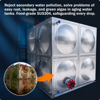 Réservoir d'eau en acier inoxydable SS 304 316 5000 gallons, type sectionnel en acier pressé et boulonné, garantie 1 an