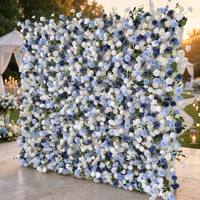 Panel de Fondo de Pared de Flores de Seda Azul y Blanca de Alta Densidad de 8 pies, para Bodas Románticas, Fotografía, Eventos, Decoración de Paredes de Hoteles
