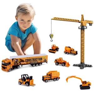 Diseño personalizado Diecast juguete aleación coche ingeniería conjunto con grúa torre simulación Metal <span class=keywords><strong>carga</strong></span> camión modelo para niños - Product Image 2