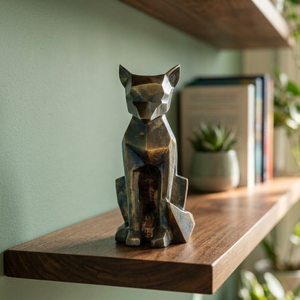 Jaffs Exports L 12.70 cm | W 15.24 cm | H 30.48 cm Fox Sculpture Aluminium Handmade Eco-Friendly Modern Artistic Tabletop Decor - Product Image 4