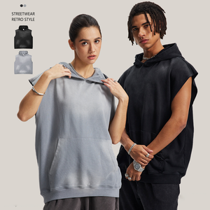 Camiseta sin Mangas para Hombre, 100% Algodón, Transpirable, Estilo Hip Hop, Chaleco con Capucha, Decoración con Botones, Informal, para Entrenamiento, con Estampado de Leopardo - Product Image 4