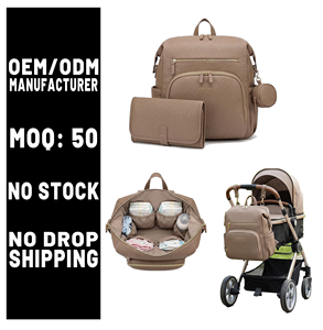 제조업체 OEM 고급 비건 가죽 다용도 간호사 가방 기저귀 백팩 맞춤형 출산 기저귀 아기 가방 (엄마용) - Product Image 1