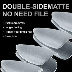 9 Optionen 300 Nagel verlängerungen Nahtlos Ultra dünne volle Hälfte Zwei Aufkleber Kein Polieren Kurzfinger-Design kleber Vorgefertigt - Product Image 4