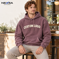 Hoodie surdimensionné violet délavé vintage personnalisé par le fabricant, broderie chenille, motif lettres, coton, streetwear