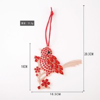 Ornement suspendu en forme d'oiseau en strass rouge, pendentif scintillant en alliage de zinc, décoration de Noël pour arbre, fenêtre, plafond, breloque cadeau de fête
