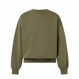 เสื้อสเวตเชิ้ตคอกลมทรงโอเวอร์ไซส์ แขนทรงกระบอก ผ้าเฟรนช์เทอร์รี่ โพลีเอสเตอร์/คอตตอน สำหรับผู้ชาย ฤดูใบไม้ร่วง น้ำหนัก 340GSM ขายส่ง - Product Image 1