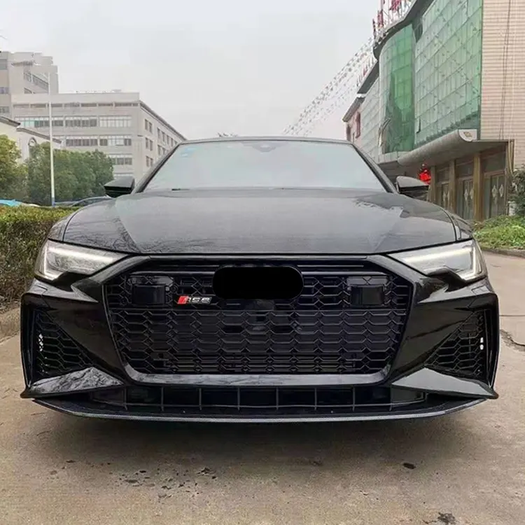 Terbaru 2024 diskon besar suku cadang mobil Kit Bumper depan untuk Audi A6 S6 Update ke RS6 Gril gaya sarang lebah