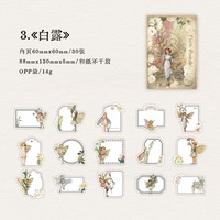 Autocollant fleur pour Journal intime, étiquette autocollante Vintage pour Journal DIY bricolage, matériel de Base, Message 6 modèles, 30 pièces/paquet