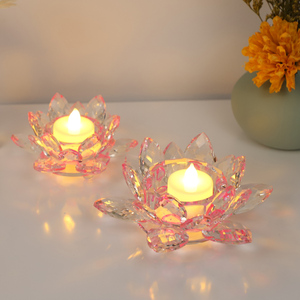 Crystal <strong>Lotus</strong> Decorative Crystal Fancy Design <strong>Candle</strong> <strong>Holder</strong> Centerpieces Table Wedding Dinning and Party Tealight <strong>Candle</strong> - Product Image 2