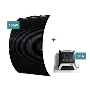 Kit Solar de 150W con Módulo Monocristalino, Controlador de Carga MPPT de 20A, 20% de Eficiencia, Sistema de Energía Solar Fuera de la Red para Barcos, Remolques y Campers - Product Image 2