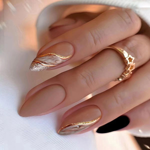 <span class=keywords><strong>Uñas</strong></span> Postizas de Lujo Personalizadas Reutilizables de Presión Corta, <span class=keywords><strong>Uñas</strong></span> Acrílicas Artificiales de Alta Calidad, <span class=keywords><strong>Diseños</strong></span> de Mariposa Stiletto - Product Image 5