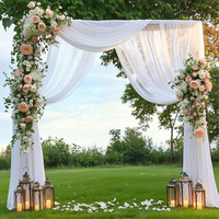 Tissu de drapage pour arche de mariage DIY, 29 x 20 pieds, 2 panneaux, voile de mousseline transparent, rideaux d'extérieur extra longs pour mariages et baby showers