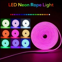 Kit de bande lumineuse LED néon RGB USB 5V avec télécommande, synchronisation musicale, bande lumineuse flexible et colorée pour la décoration d'Halloween et de Noël