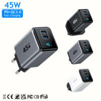 Cargador de Pared USB Tipo C Multipuerto Superrápido con Pantalla Digital LED Inteligente KYT 45W GaN PD para Teléfono Móvil