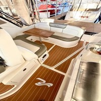Tapis de sol en mousse EVA imitation teck pour plateforme de bain et cockpit de bateau Sea Ray Sundancer 310 (2007-2009), style SeaDek MarineMat, auto-adhésif