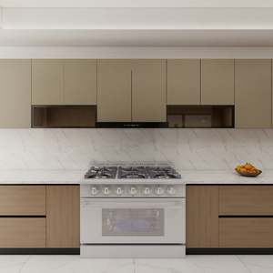 SANTOPOVA Scandinavian Modern Minimalist Kitchen <b>Cabinet</b> Set Handleless <b>Doors</b> for Apartment MDF - Product Image 4