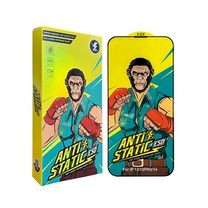 Protector de Pantalla de Vidrio Templado Transparente 9H con Borde Curvo Grande Antiestático ESD King Kong Gorilla para <span class=keywords><strong>iPhone</strong></span> 18 17 16 15 14 13 Pro - Product Image 1