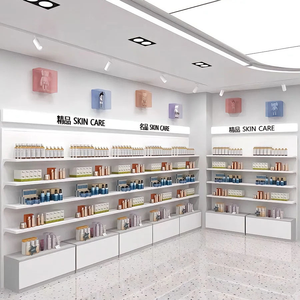 Categorisation des produits de maquillage et de soins de la peau, panneau blanc mat, blocs acryliques colorés, éclairage LED, armoire de présentation étanche pour la vente au détail - Product Image 3