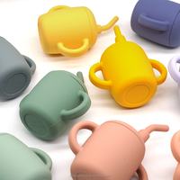 Tasse à bec en silicone anti-déversement pour enfants, idéale pour l'eau et le café, avec paille – Nouveauté très prisée