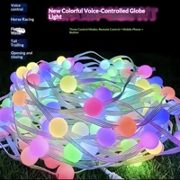 Guirlande lumineuse LED décorative pour sapin de Noël, intelligente, à commande vocale, USB, RGB, à changement de couleur, pour intérieur/extérieur