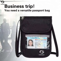 Dompet Selempang Multifungsi Anti-RFID untuk Paspor, Kartu Identitas, Ponsel, Bahan Nylon Kasual untuk Pria, Tas Selempang Fashionable untuk Perjalanan