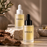 Botol Dropper Kaca Matte Frosted Grosir 30ml, Vial Minyak Esensial Kosong untuk Serum Kosmetik Krim Wajah, Cetak Logo Custom
