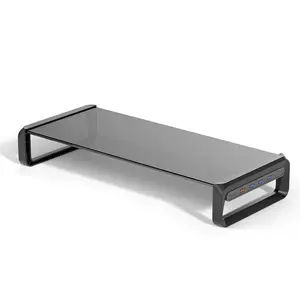 2024 New Design Desktop Computer <strong>Monitor</strong> Riser Organizer USB Transparent Glass Heavy Duty <strong>Studio</strong> <strong>Monitor</strong> <strong>Stand</strong> for Desk - Product Image 1