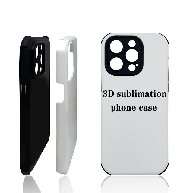 Custom Logo 3D Shockproof Luxury TPU+PC Sublimation Blank Phone Case for 13/14/15/16 Pro Max