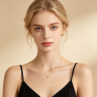 Collier pendentif en or véritable 18 carats Au750 de haute qualité, design élégant, vente en gros pour femmes