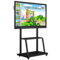 YSYUN US/Eropa Papan Tulis Digital 55/65/75/85 Inci Panel LCD Sentuh 20 Titik Full HD Garansi 1 Tahun Papan Tulis Interaktif Android