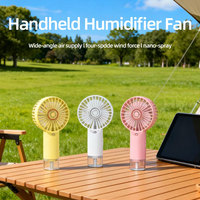 Mini ventilateur humidificateur portable, pulvérisateur de brume à 3 vitesses, rechargeable par USB, 1200mAh, avec diffuseur d'huiles essentielles, pour la maison, le bureau et les voyages