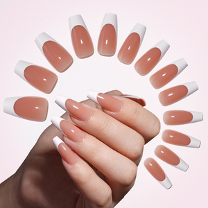 <span class=keywords><strong>Uñas</strong></span> Postizas Francesas de Fábrica OEM, 30 Piezas/Caja, <span class=keywords><strong>Uñas</strong></span> Acrílicas de Larga Duración, Resistentes al Agua, Diseño Cuadrado, Color <span class=keywords><strong>Rosa</strong></span> Nude, <span class=keywords><strong>Uñas</strong></span> Francesas a Presión - Product Image 4
