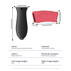 Protège-poignées antidérapants en silicone résistants à la chaleur pour poêles, poêles à frire émaillées et casseroles - Product Image 3