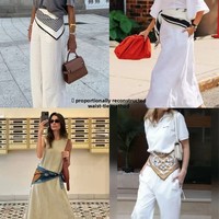 Ceinture Corset Ajustable pour Femme avec Foulard en Soie, Motif Paisley Vintage Superposé, Style Européen/Américain Haut de Gamme, Collection Printemps