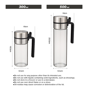 Botella de Vidrio Resistente al Calor de 300ml/500ml, Sellada, para Aceite de Cocina, Marca Atomico - Product Image 6