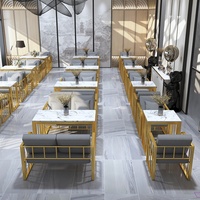 Canapé deux places en fer de style nordique, personnalisable pour les cafés et restaurants